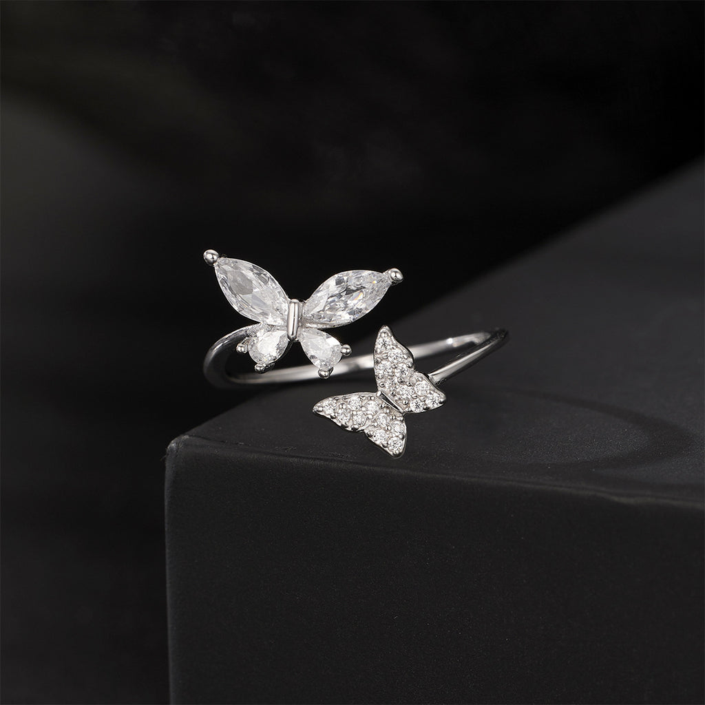 Damen Ring mit elegantem Schmetterlingsdesign und funkelnden Zirkonia Shop Nory