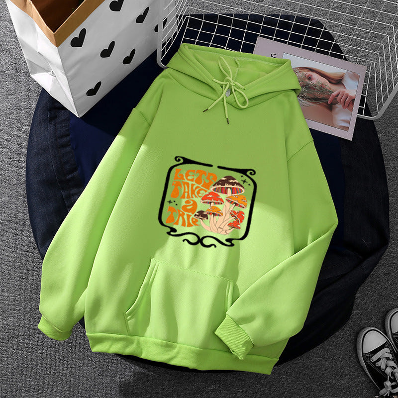 Damen nan leichter Oversize Kapuzenpullover mit Herz‑EKG‑Motiv, langen Kordeln und elastischem Bund Shop Nory