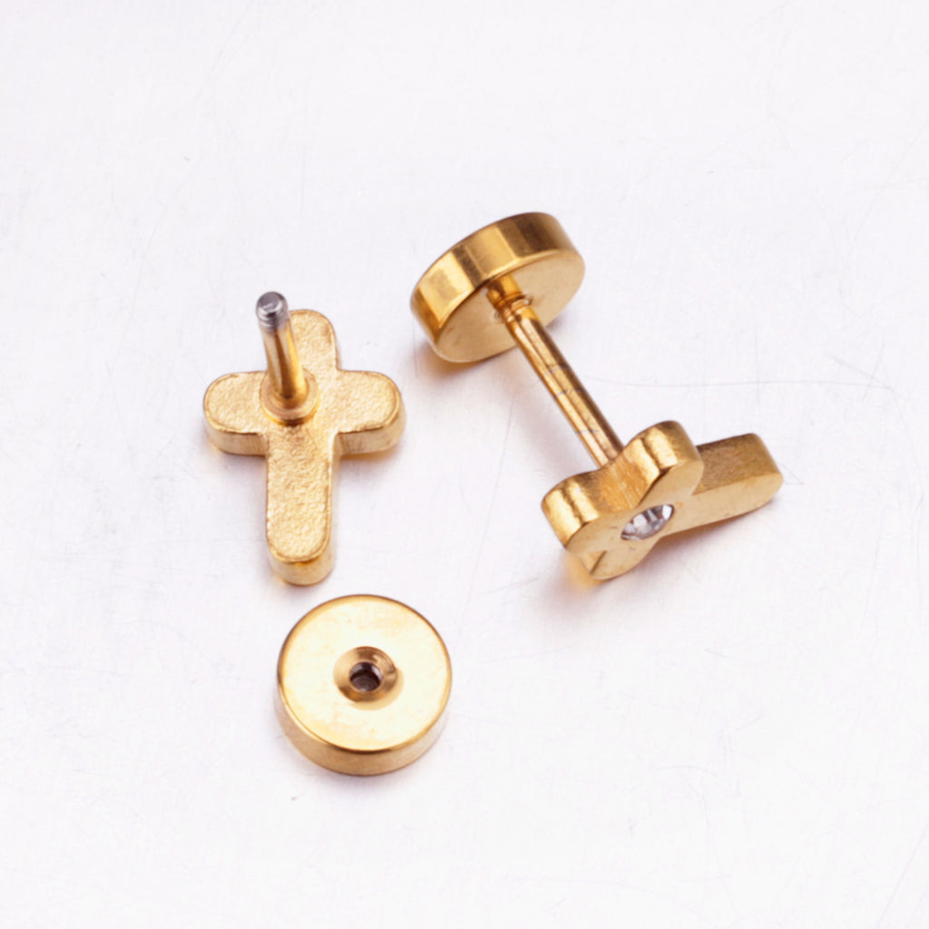 Damen Ohrstecker im Kreuzdesign mit Zirkonia Shop Nory