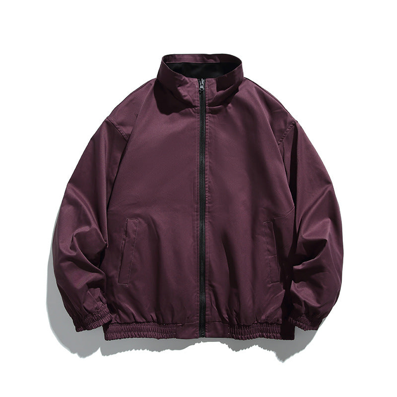 Unisex Boxy‑Übergangsjacke aus technischem Baumwollmix mit Stehkragen, Frontreißverschluss und verdeckter Brustklappe Shop Nory