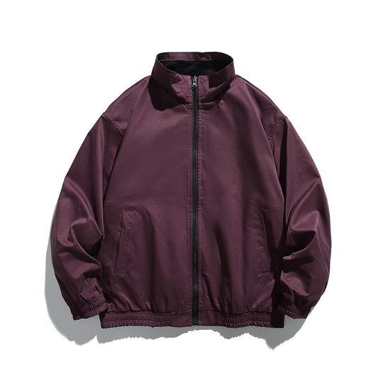 Unisex Boxy‑Übergangsjacke aus technischem Baumwollmix mit Stehkragen, Frontreißverschluss und verdeckter Brustklappe Shop Nory