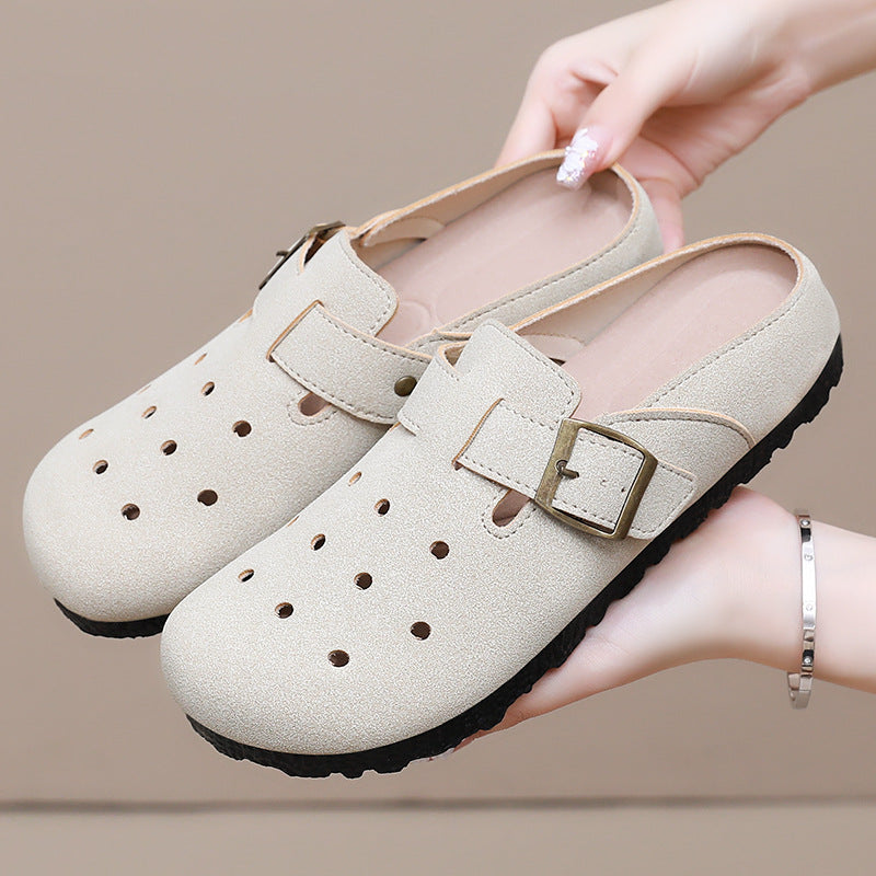 Damen Komfortable Clogs mit verstellbarem Riemen Shopnory