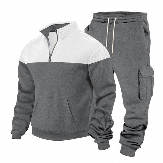 Herren Freizeit-Trainingsanzug mit Steppkragen und Cargo-Jogger Shop Nory