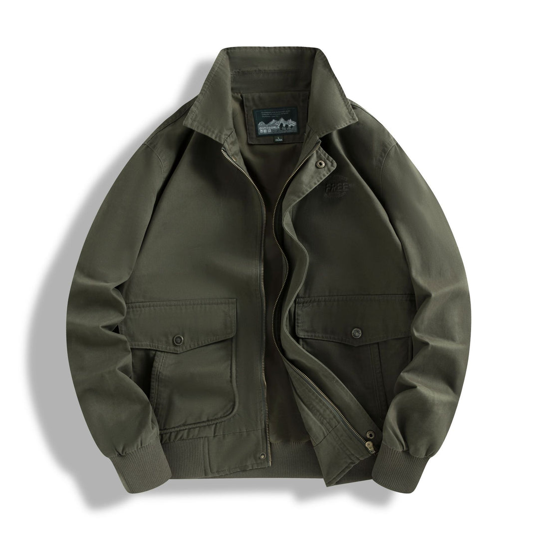 Herren Klassische Field-Bomberjacke mit Zwei-Wege-Reißverschluss und Klappentaschen Shop Nory
