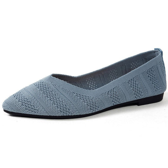 Damen Spitzer Ballerinas aus atmungsaktivem Strickmaterial mit flexibler Sohle