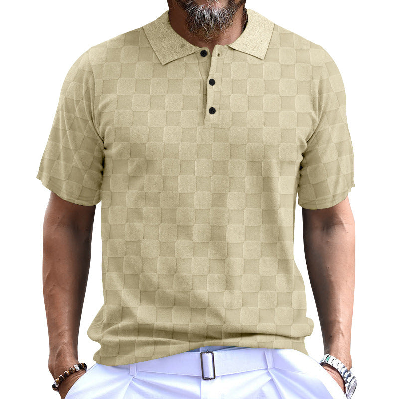 Herren Polo-Shirt mit strukturiertem Design und komfortablem Stehkragen
