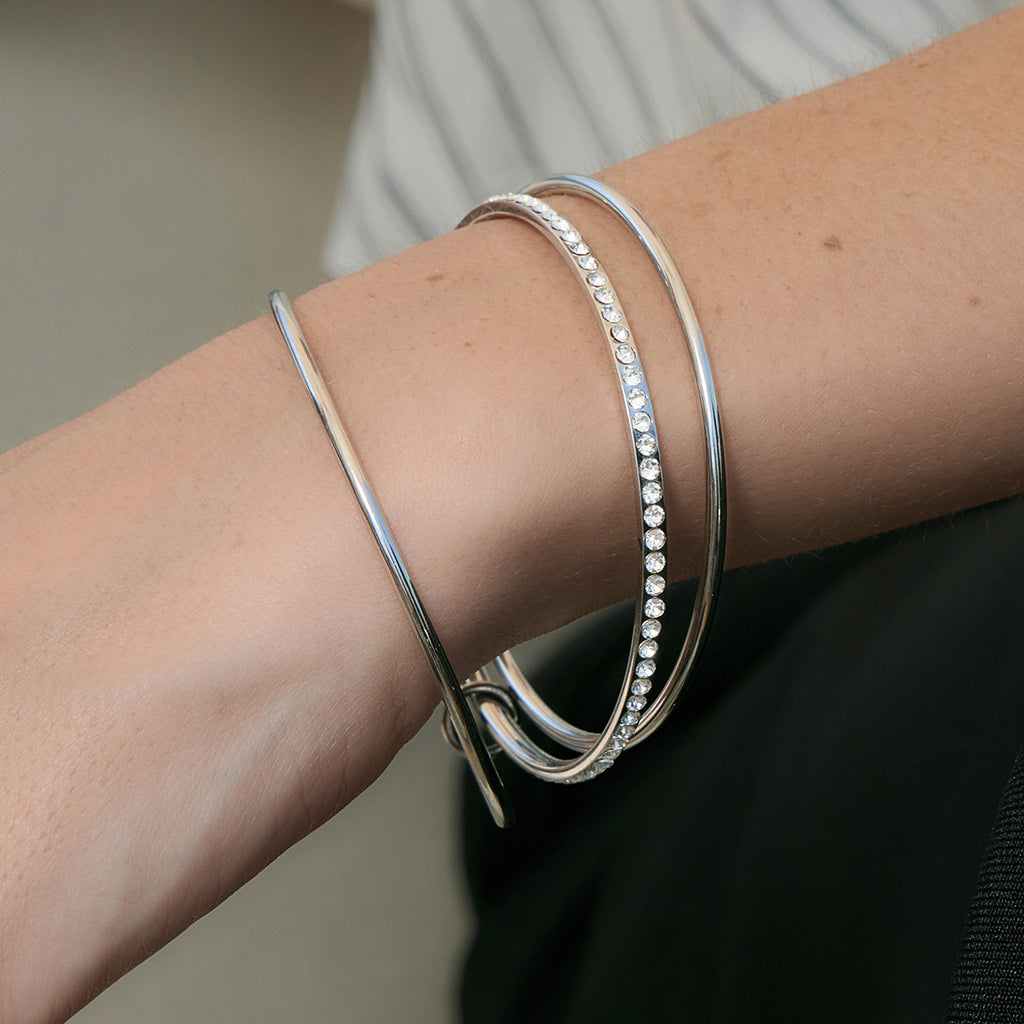 Damen Edelstahl Armband mit funkelnden Kristallen und hypoallergener Verarbeitung Shop Nory