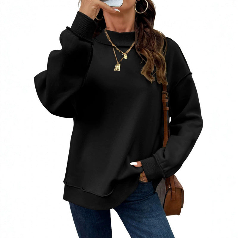Damen Oversize-Sweatshirt mit Stehkragen, Raglanärmeln und Rippbündchen Shop Nory