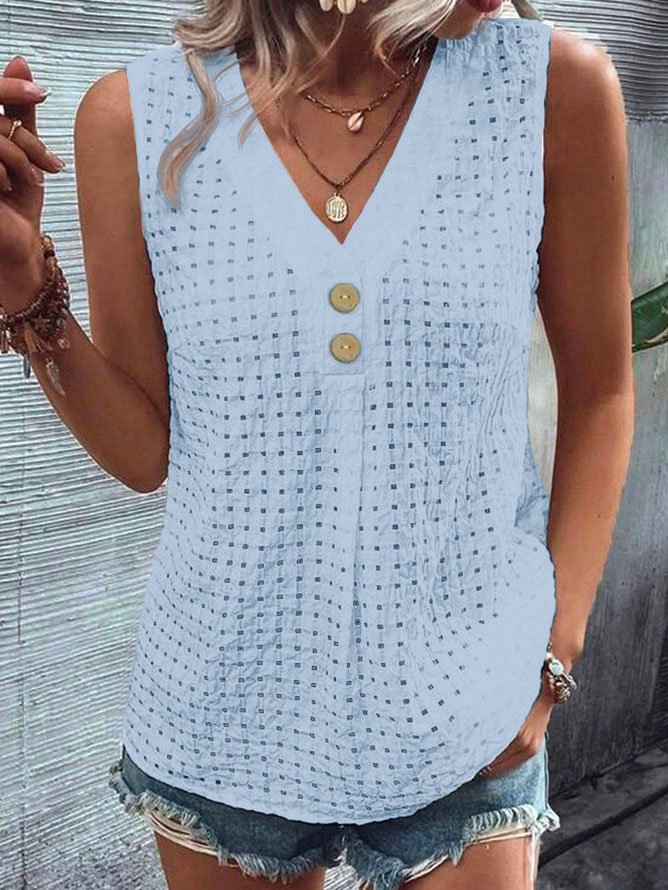 Damen Leichtes Sommeroberteil mit Knöpfen Shopnory
