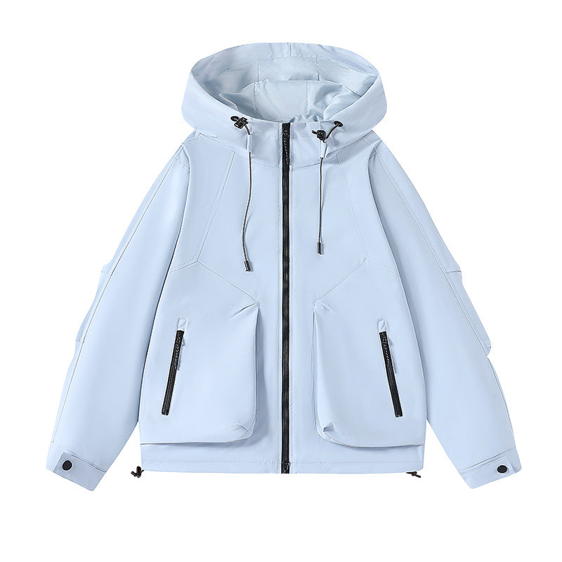 Herren Technische Outdoorjacke mit verstellbarer Kapuze und vielen Taschen Shop Nory