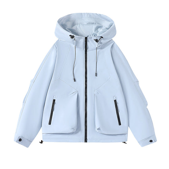 Herren Technische Outdoorjacke mit verstellbarer Kapuze und vielen Taschen Shop Nory