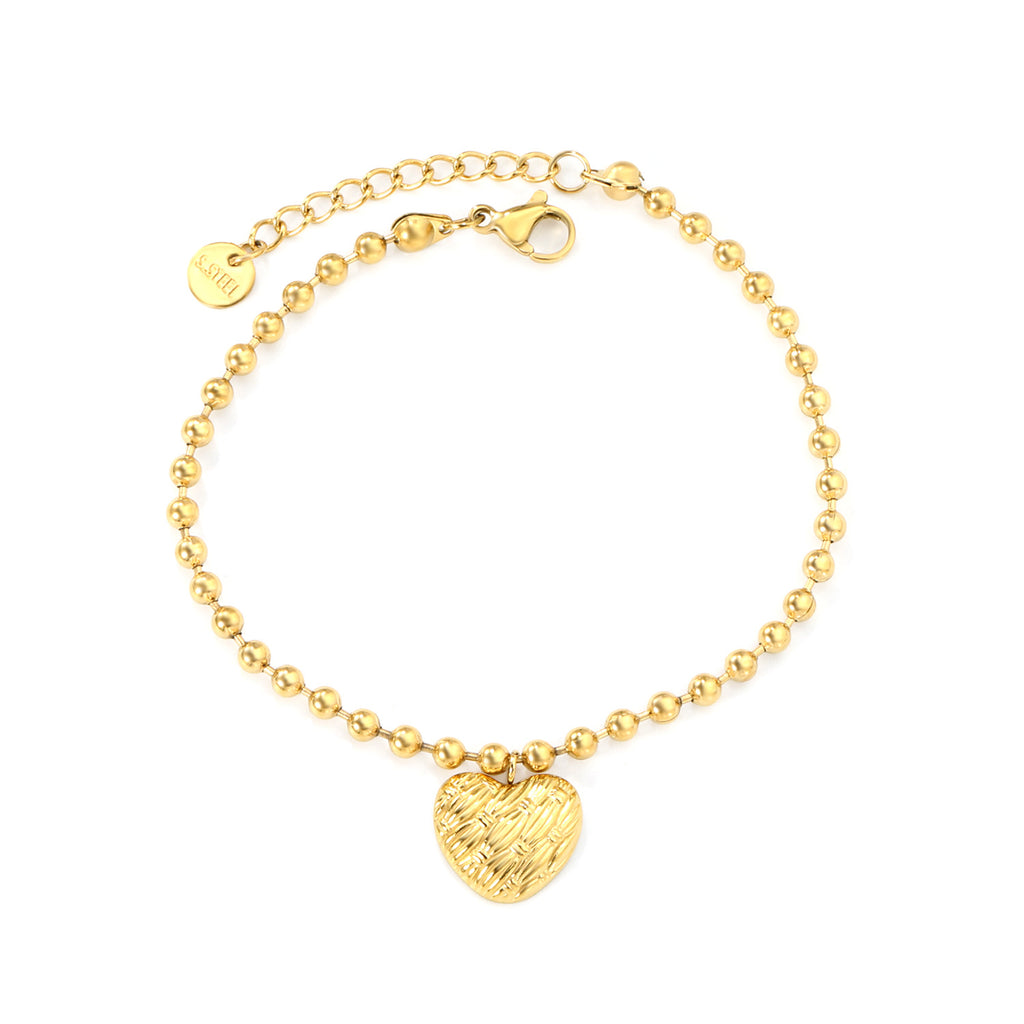 Damen Armband mit feinem Herzanhänger und eleganten Perlen Shop Nory
