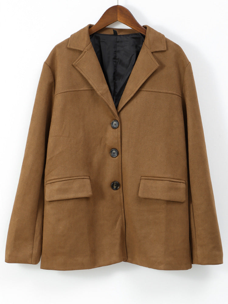 Damen Langer Doppelreihiger Trenchcoat aus Veloursleder-Optik mit Taillengürtel Shop Nory
