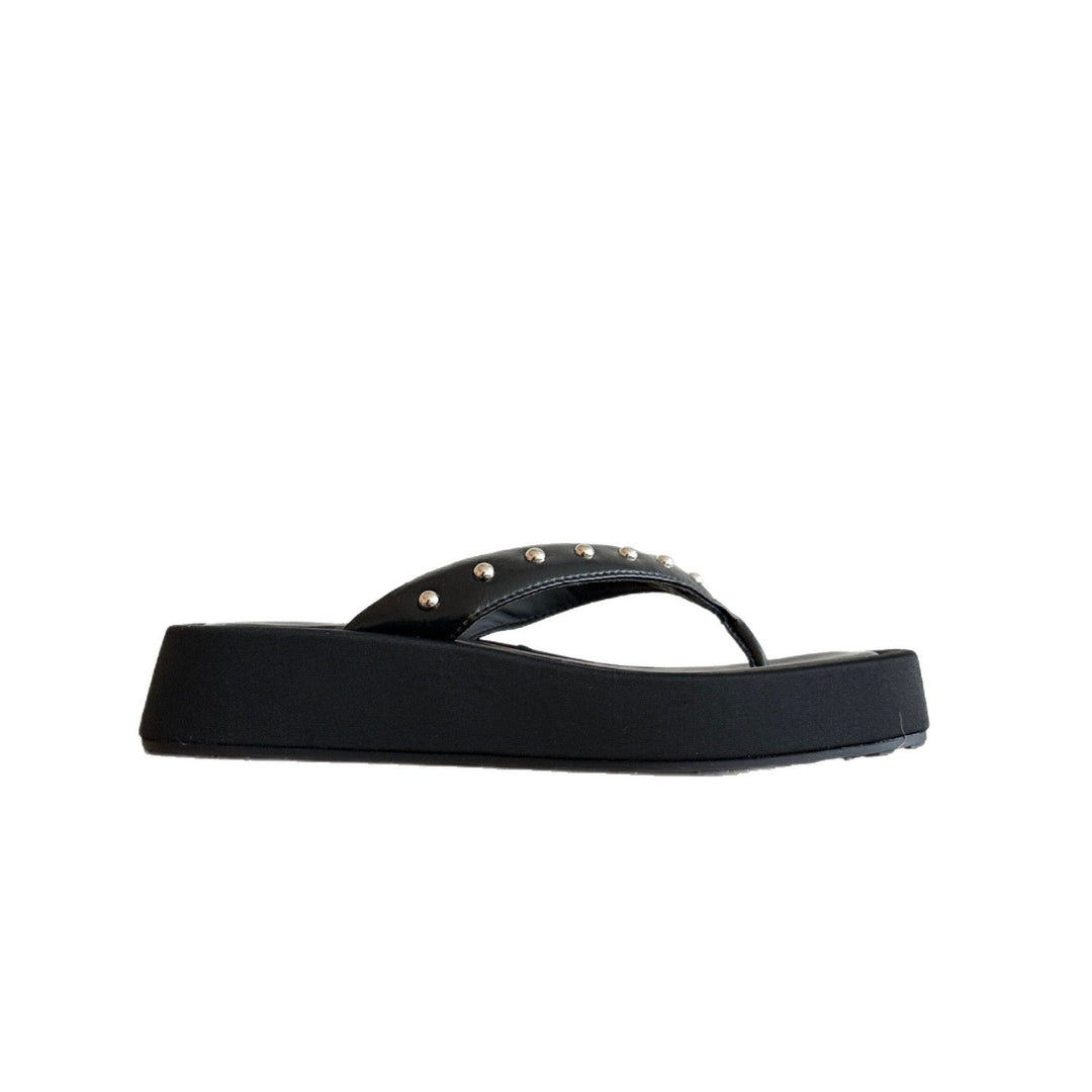 Damen modische Zehentrenner-Sandalen mit luxuriösem Nieten-Detail