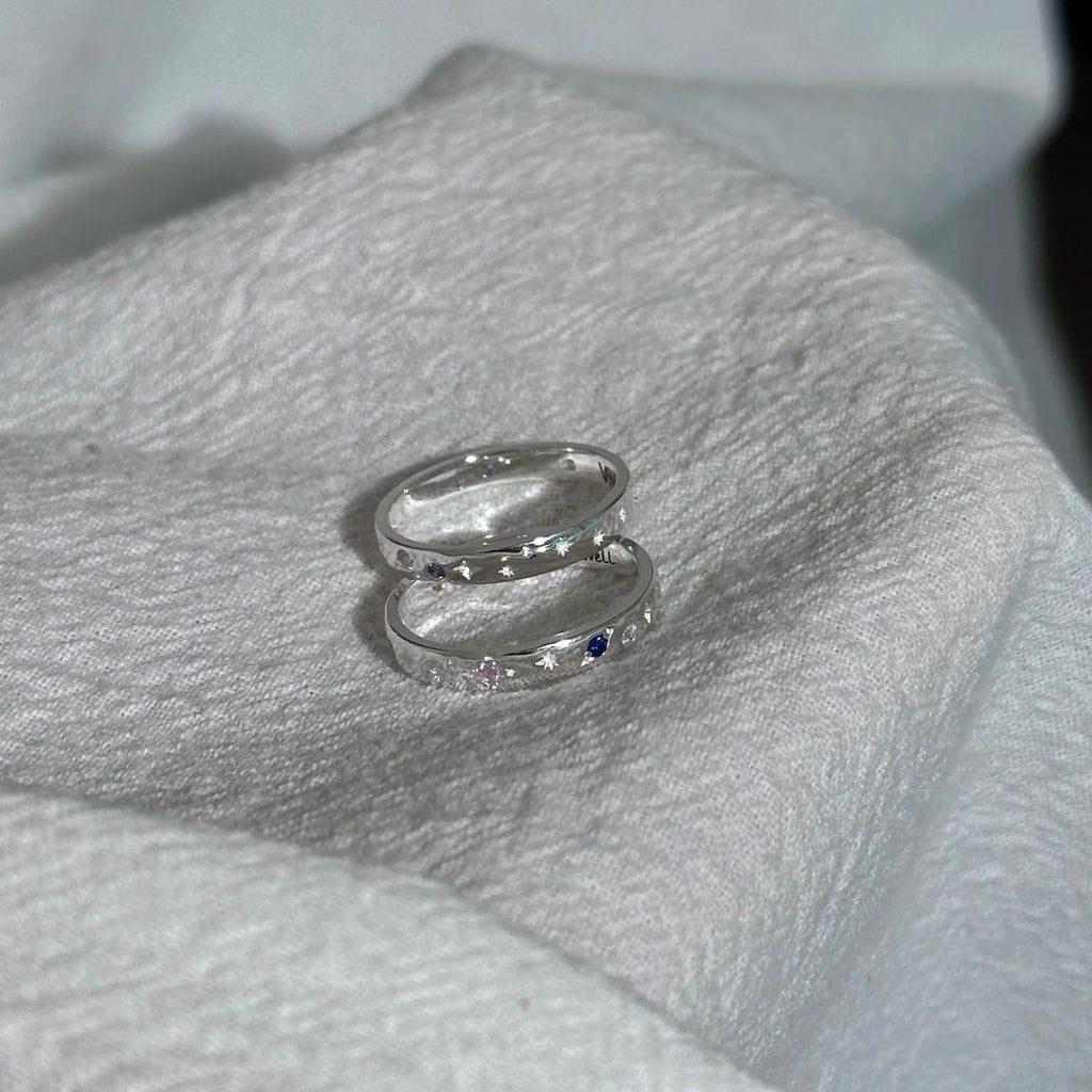 Damen eleganter Silberring mit eingravierter Botschaft Shop Nory