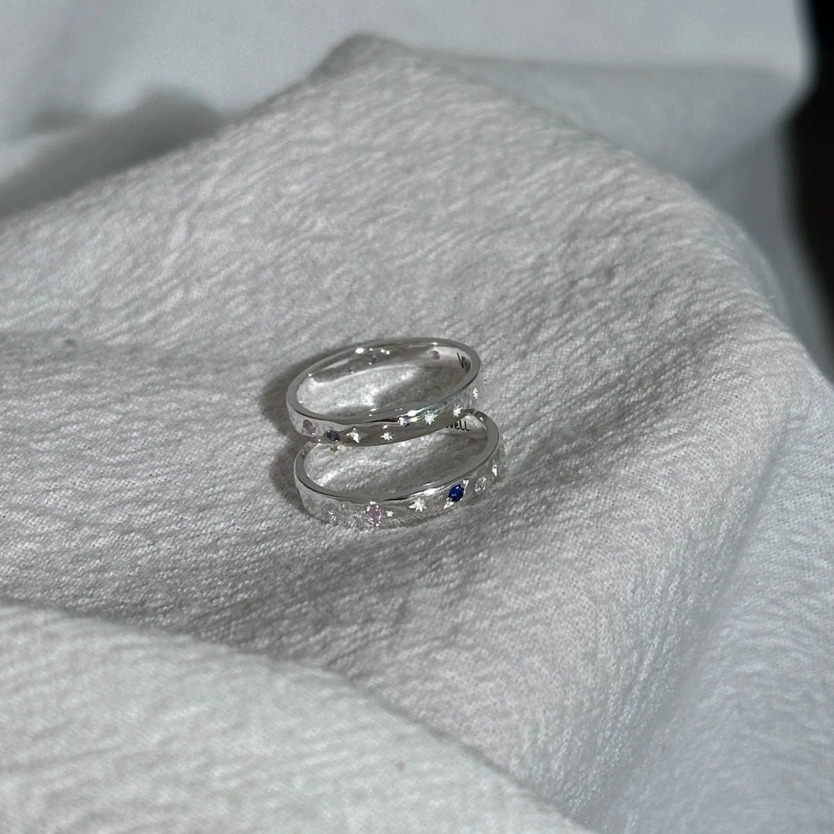 Damen eleganter Silberring mit eingravierter Botschaft Shop Nory