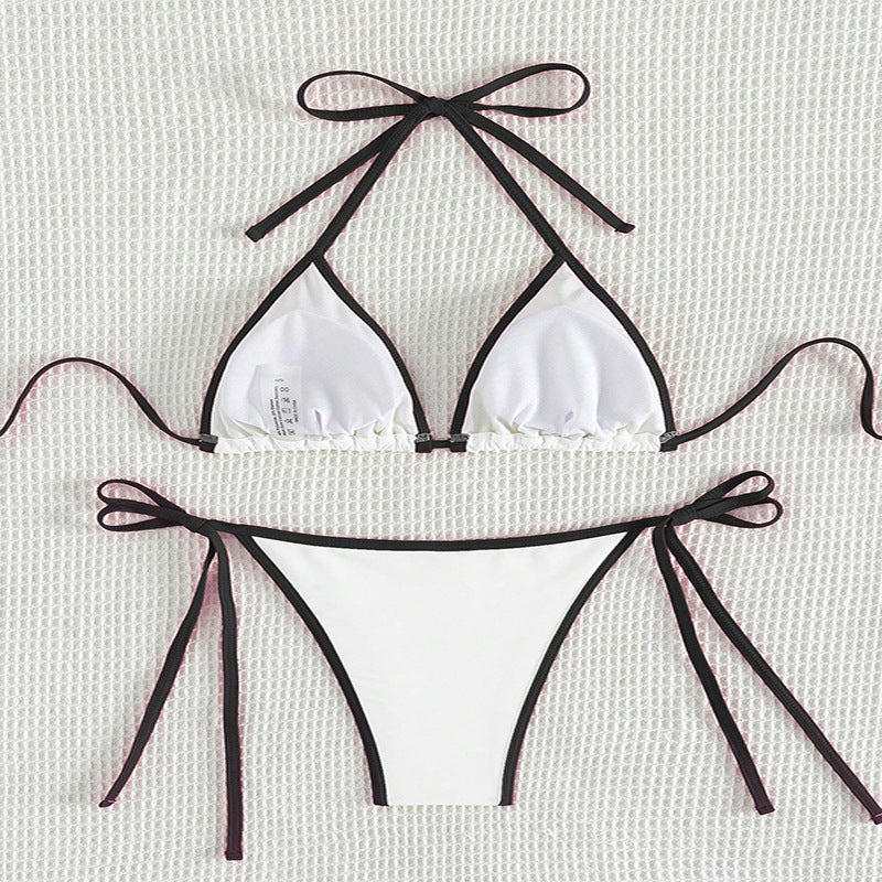 Damen Triangel-Bikini mit verstellbaren Bändern und nahtlosem Design