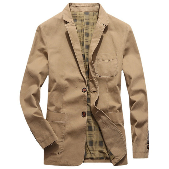 Herren Leichter Baumwoll‑Sakko im Casual‑Look mit kariertem Innenfutter Shop Nory