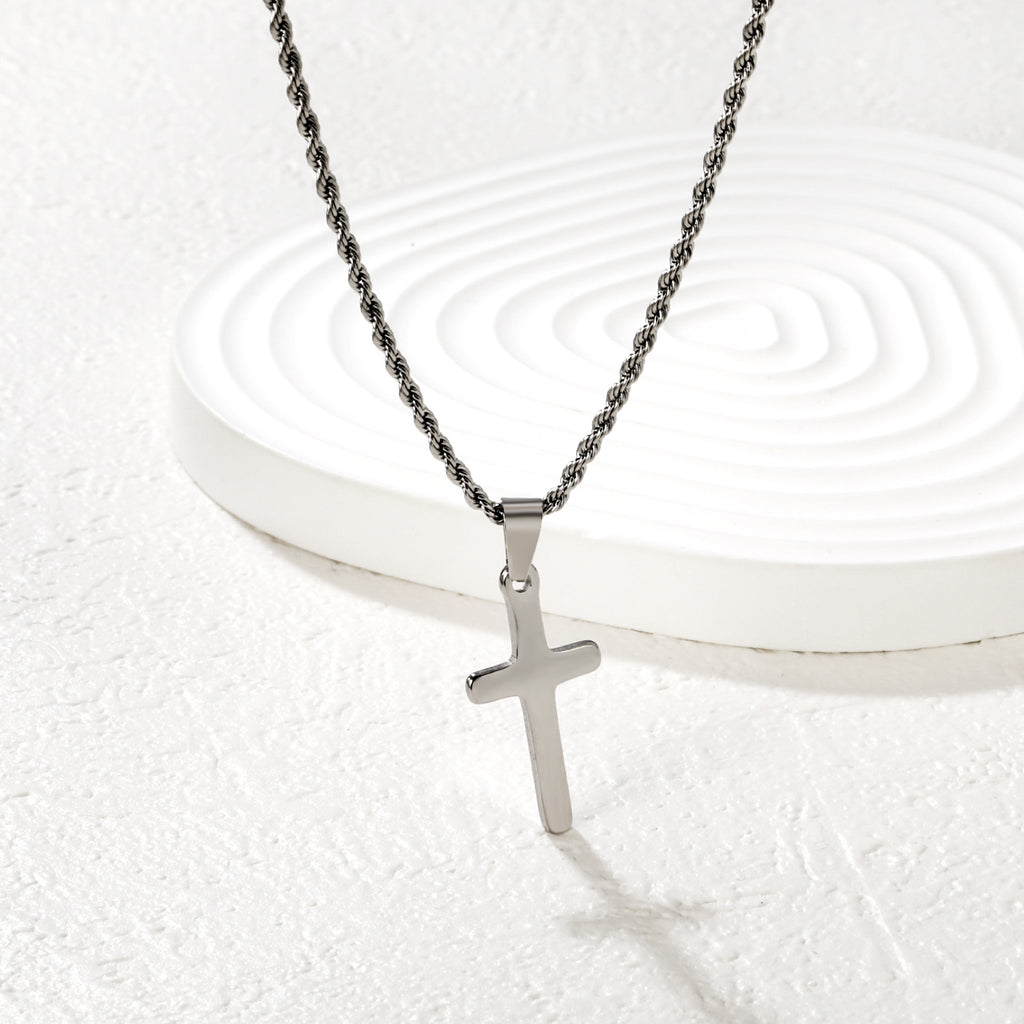 Damen Halskette mit trendigem Kreuzanhänger aus hochwertigem Edelstahl Shop Nory