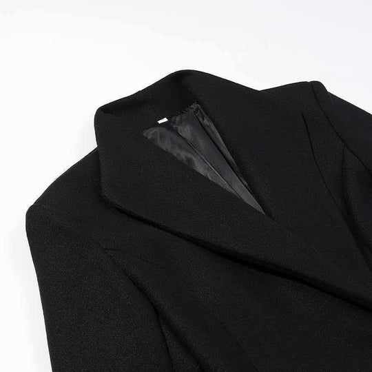 Damen Taillierter Longline-Mantel mit betonter Schulterpartie und Ein-Knopf-Verschluss Shop Nory