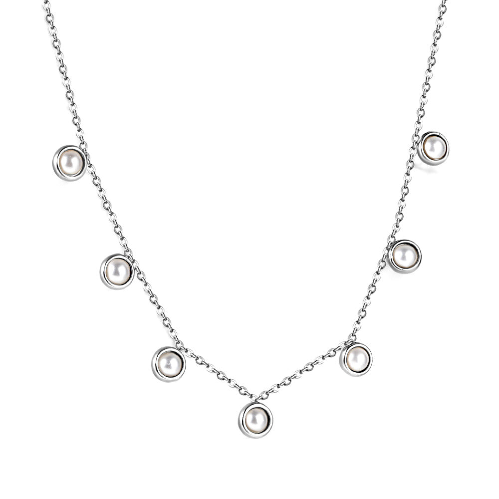 Damen elegante Halskette mit hochwertigem Perlenanhänger und feinem Kettendesign Shop Nory