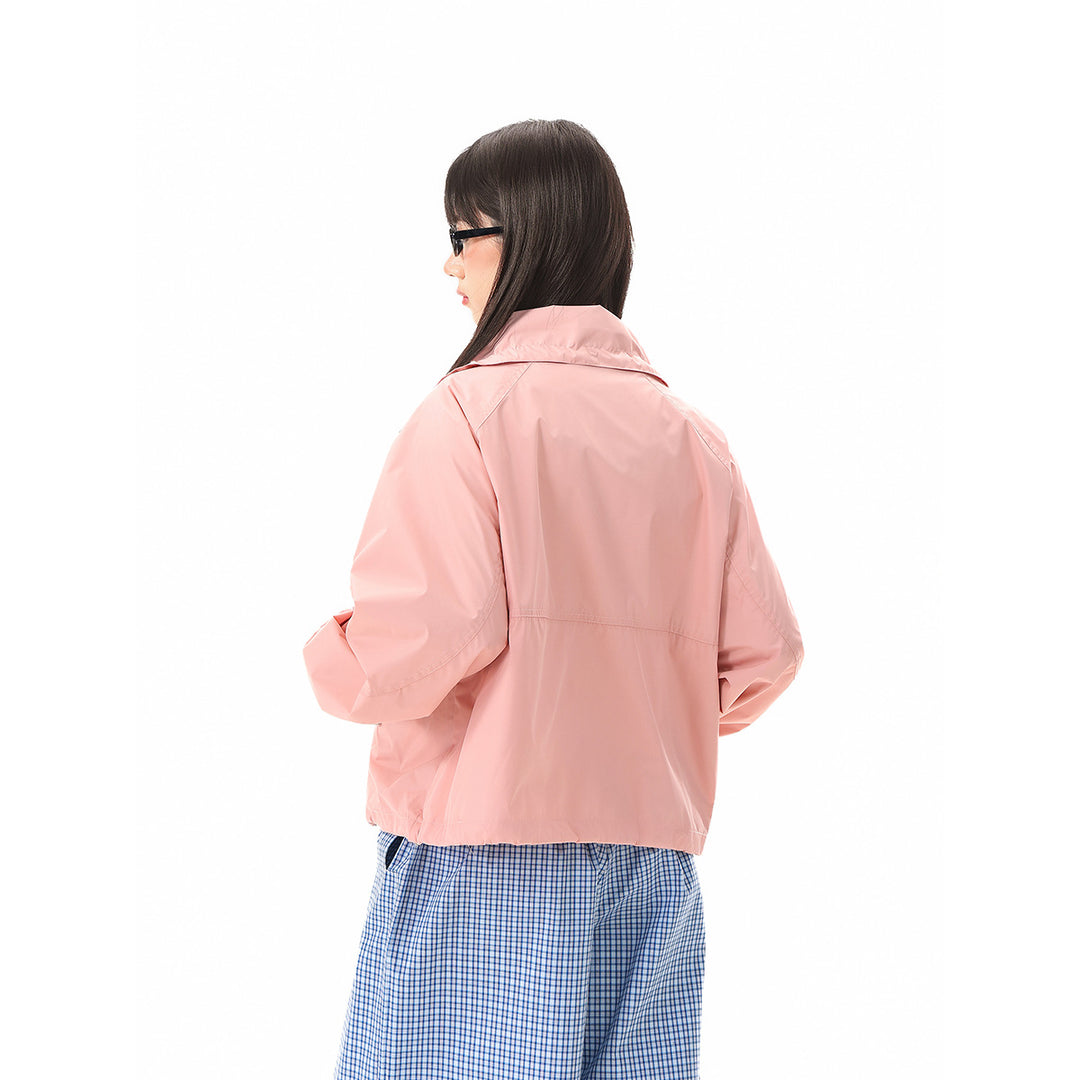 Damen Leichte Cropped Übergangsjacke mit hohem Stehkragen und Reißverschlusstaschen Shop Nory