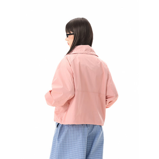Damen Leichte Cropped Übergangsjacke mit hohem Stehkragen und Reißverschlusstaschen Shop Nory