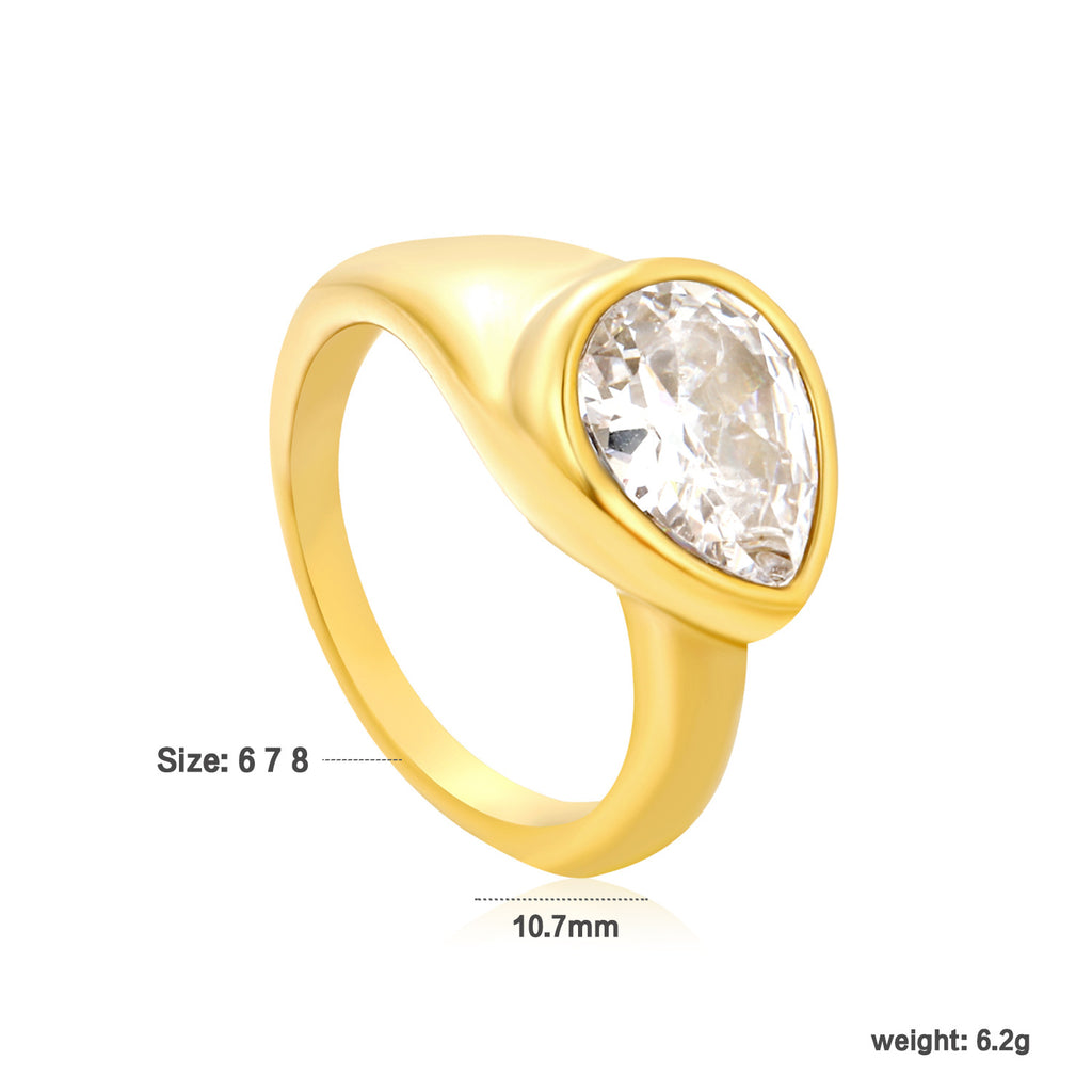 Damen stilvoller Ring mit rosa Quarz und hochwertiger Goldbeschichtung Shop Nory