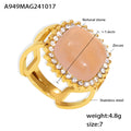 Damenring mit natürlichem Stein und Zirkonbesatz Shop Nory