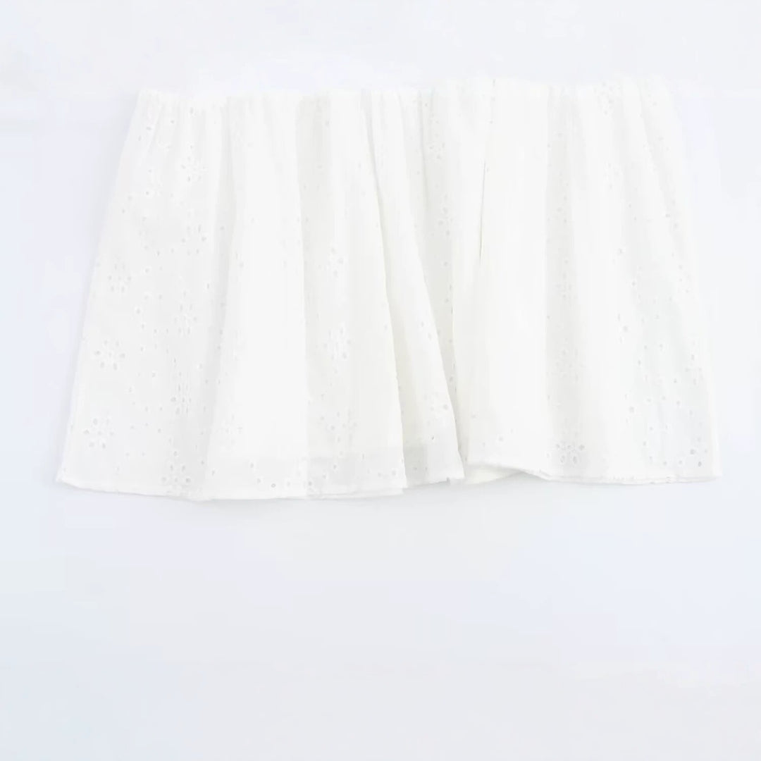 Damen Broderie-Anglaise Hemdblusenkleid mit Stufenrock Shop Nory