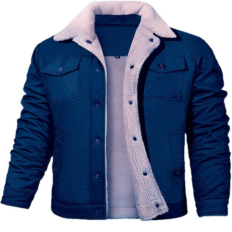 Herren Utility-Arbeitsjacke aus Canvas mit Kunstfellkragen und gesteppter Innenfütterung Shop Nory