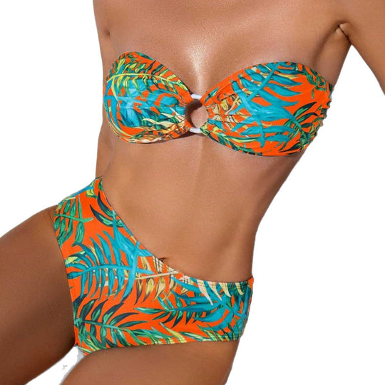 Damen Hochgeschnittener Bikini mit einzigartigem Ring-Detail