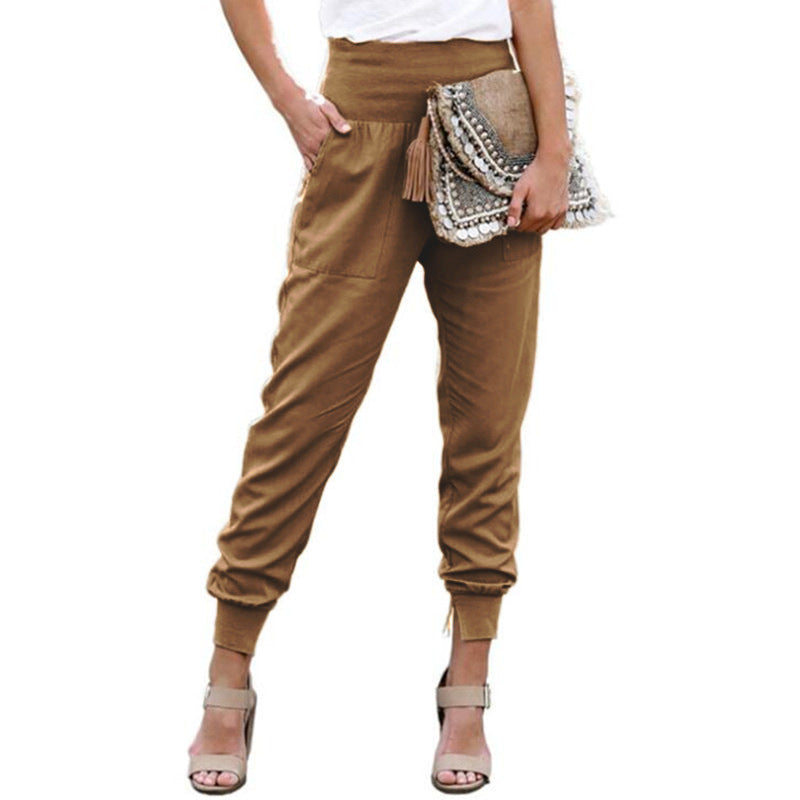 Damen bequem geschnittene Jogger-Hose mit seitlichen Taschen und Gummizug