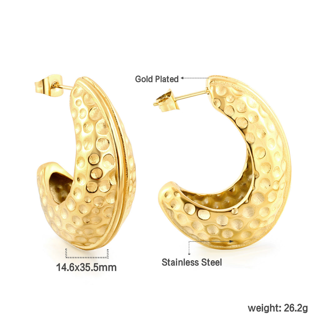 Damen Elegante goldplattierte Edelstahl Ohrstecker Shop Nory