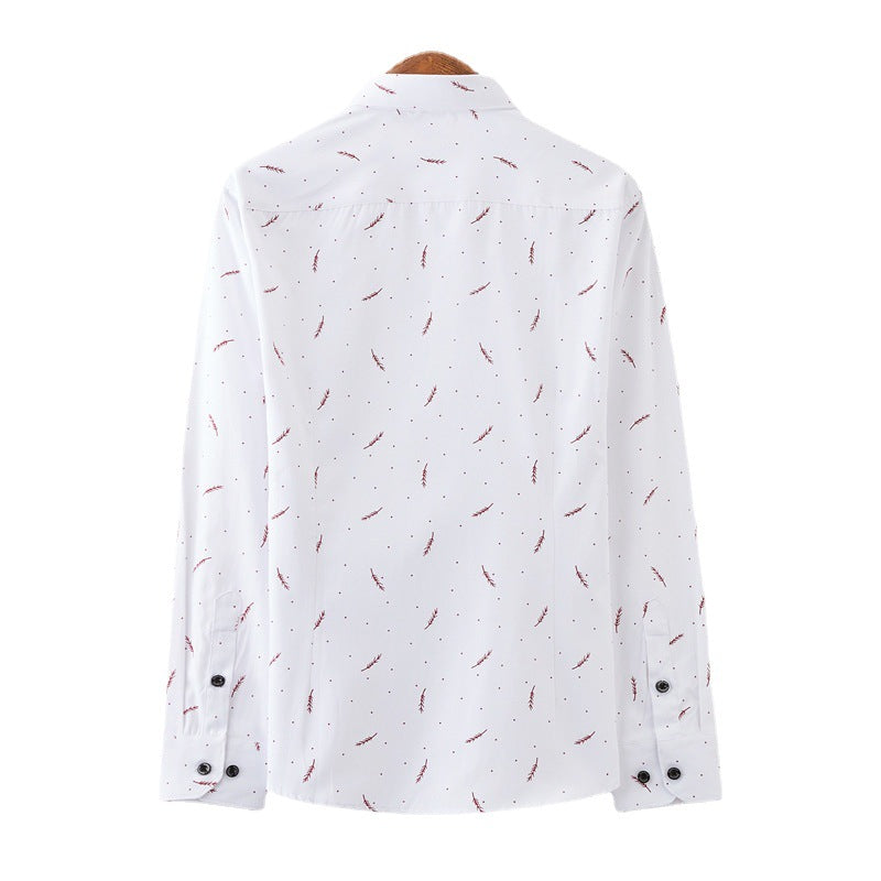 Herren Slim-Fit Business-Hemd mit feinem botanischem Print und Kentkragen Shop Nory