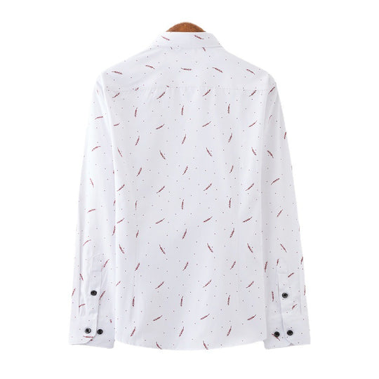 Herren Slim-Fit Business-Hemd mit feinem botanischem Print und Kentkragen Shop Nory