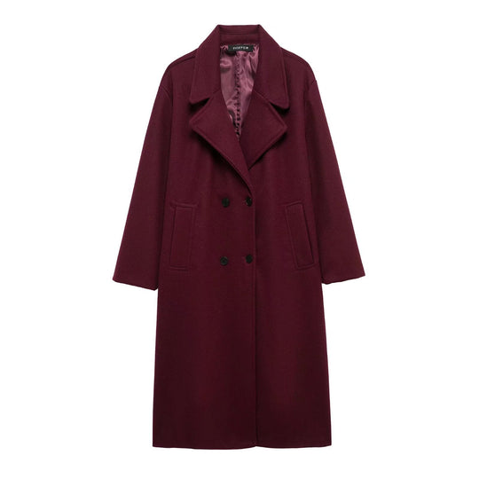 Damen Doppelreihiger Wollmix-Mantel mit Oversize-Schnitt und Reverskragen Shop Nory