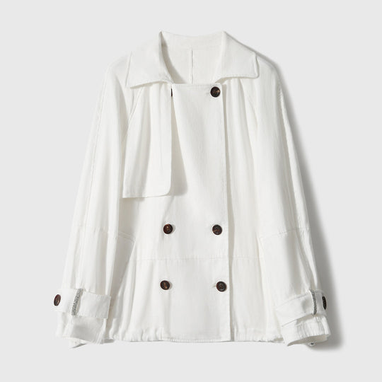 Damen Modische Übergangsjacke mit doppelter Knopfleiste Shop Nory