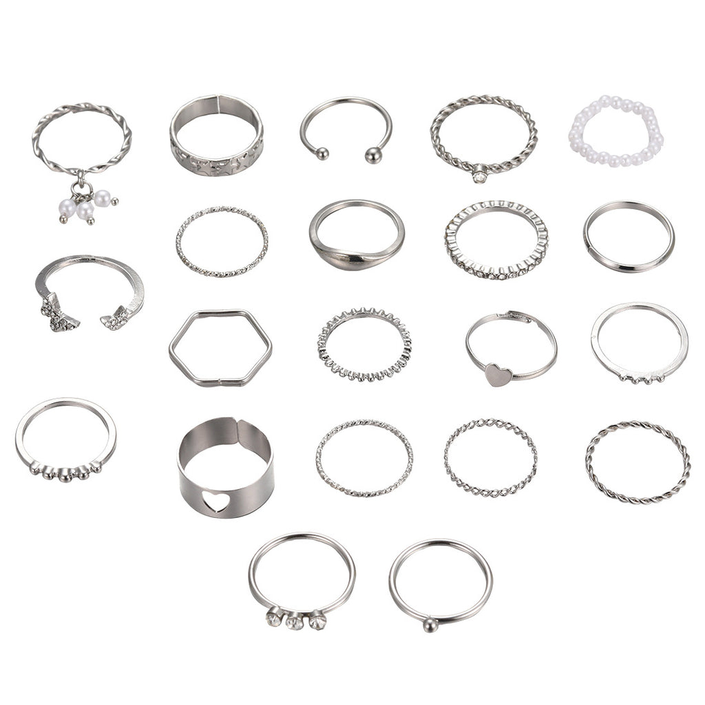 Damen Schmuckring-Set mit funkelnden Zirkonia und filigranem Design Shop Nory