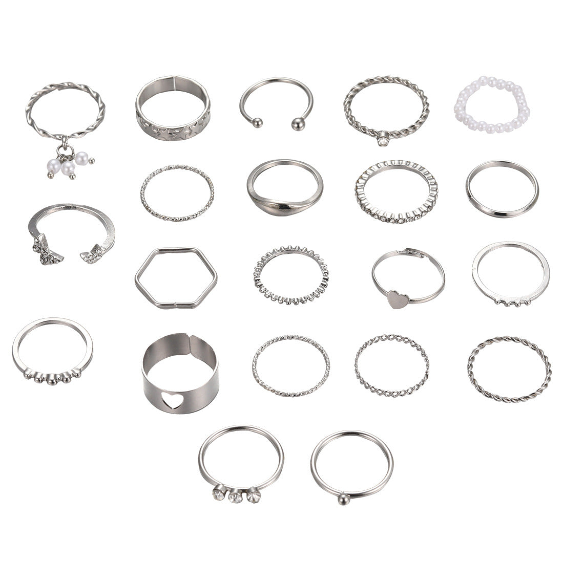 Damen Schmuckring-Set mit funkelnden Zirkonia und filigranem Design Shop Nory