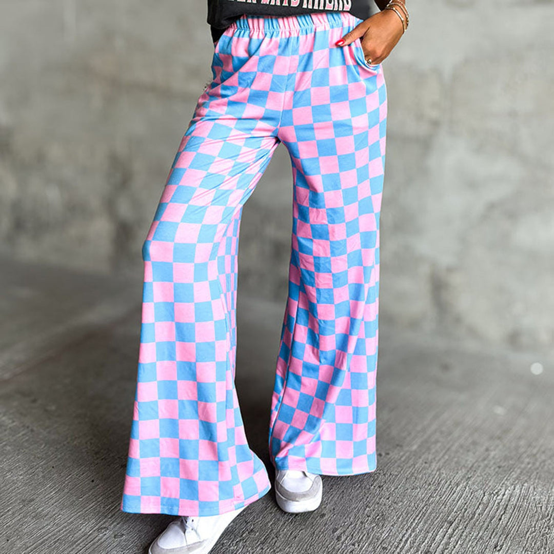 Damen Karierte Palazzohose