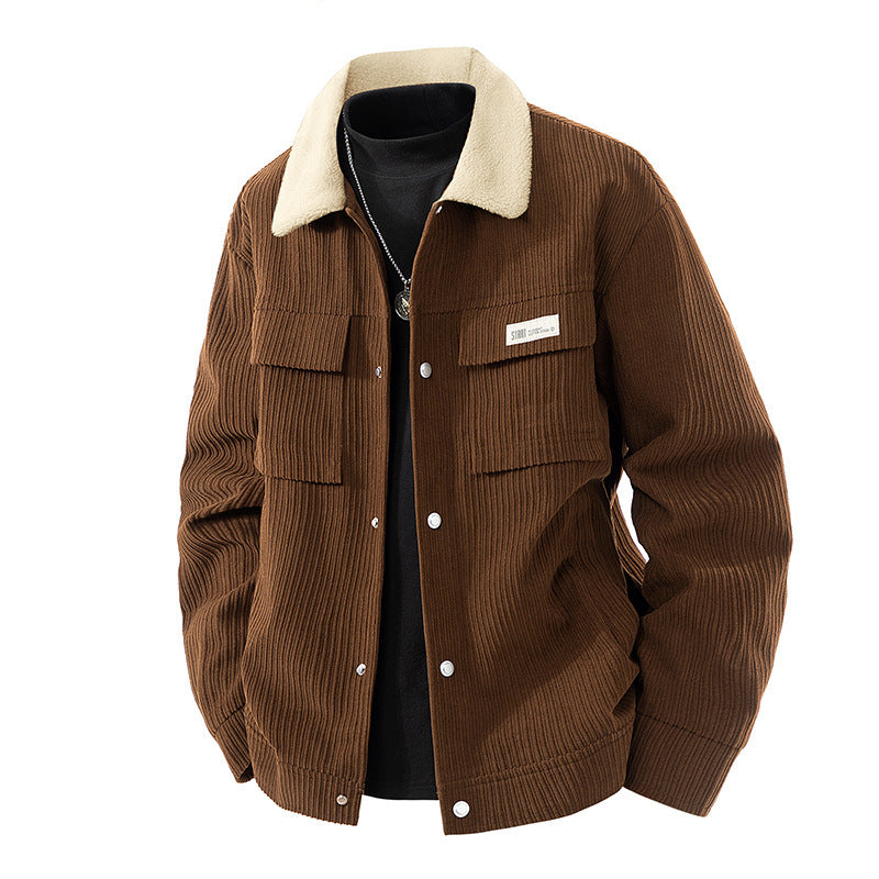 Herren Modische Cordjacke mit Fleecefutter Shop Nory