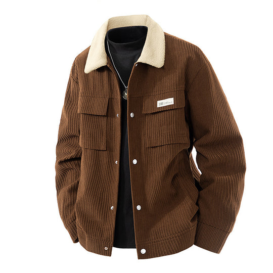 Herren Modische Cordjacke mit Fleecefutter Shop Nory