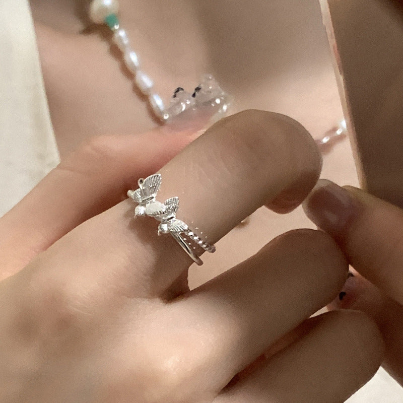 Damenring mit filigranem Schmetterlingsdesign Shop Nory