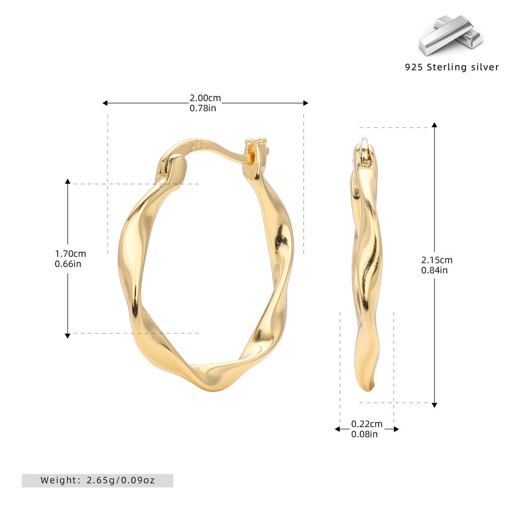 Damen Ohrhänger mit stilvollem, geschwungenem Design aus hochwertigem 925 Sterling Silber Shop Nory