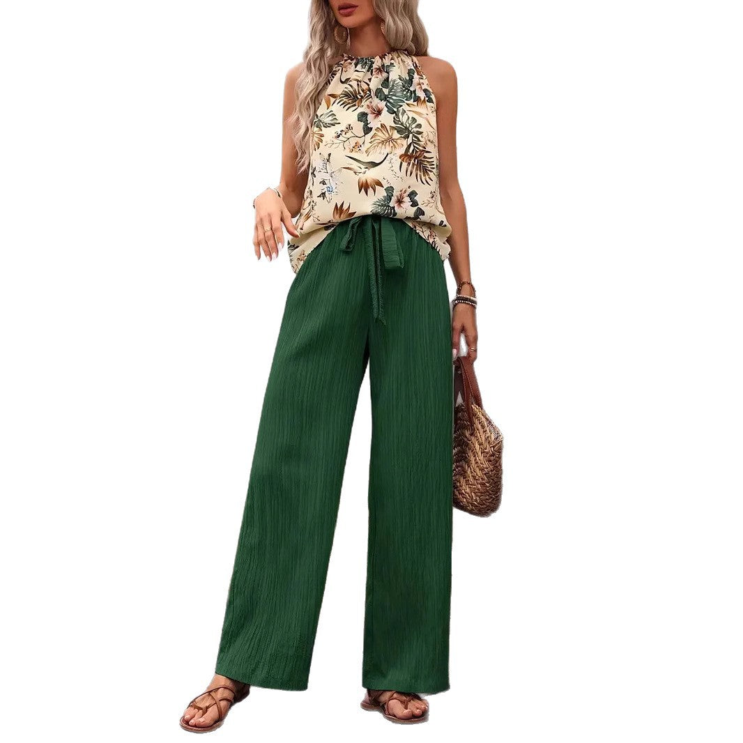 Damen weite Leinenhose mit Kordelzug und Faltenoptik Shop Nory