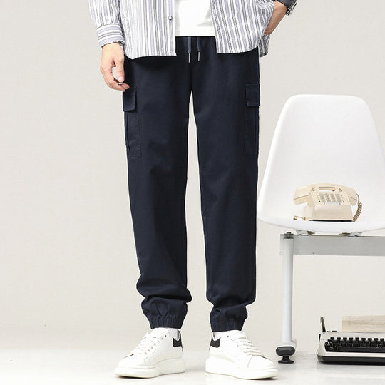 Herren Tapered Cargo-Joggerhose mit Tunnelzugbund, Klappentaschen und elastischem Knöchelabschluss Shop Nory