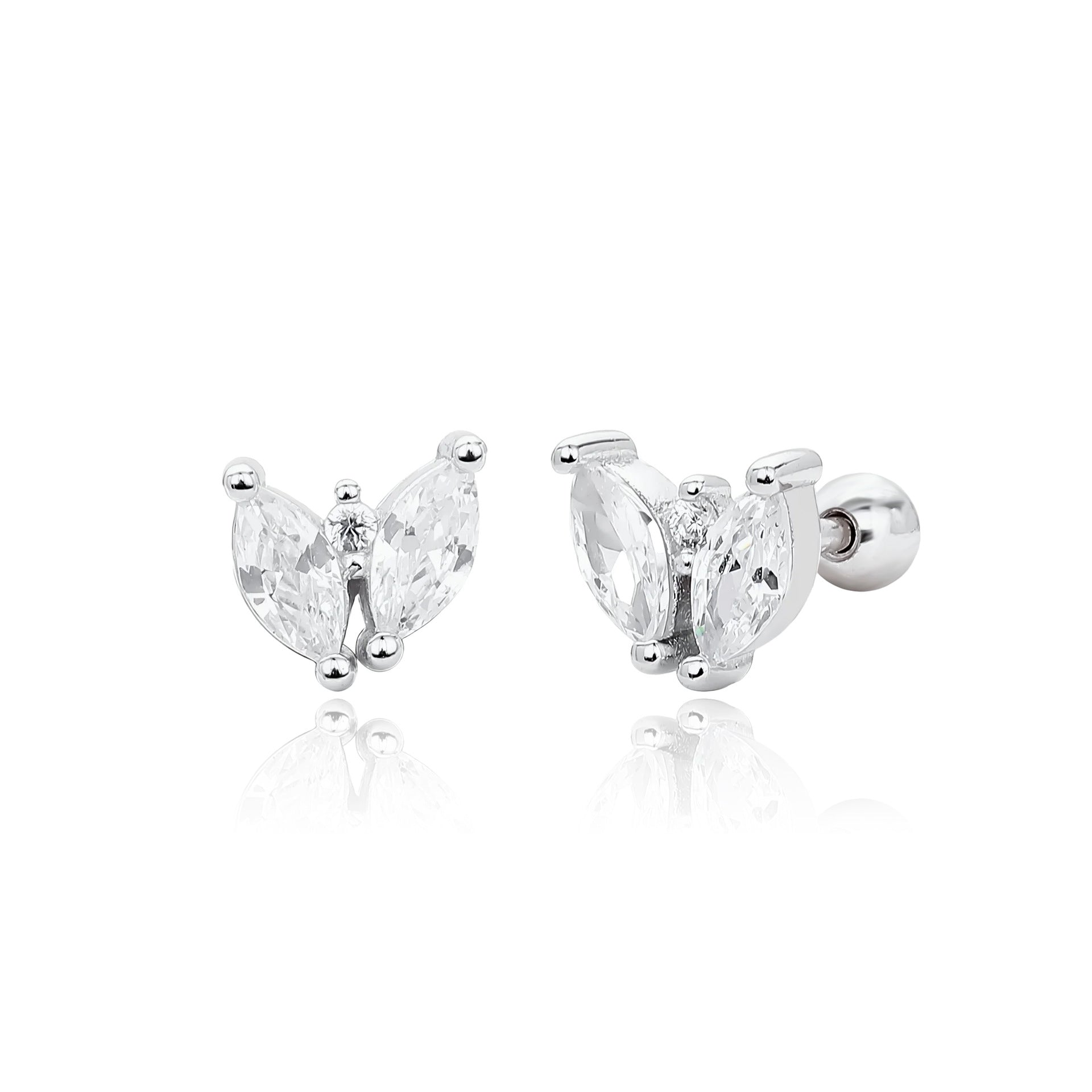 Damen Ohrstecker mit hochwertigem Zirkon in Schmetterlingsform Shop Nory