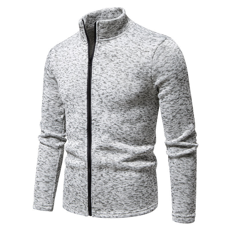 Herren Fleecejacke mit hoher Stehkragen und durchgehendem Reißverschluss