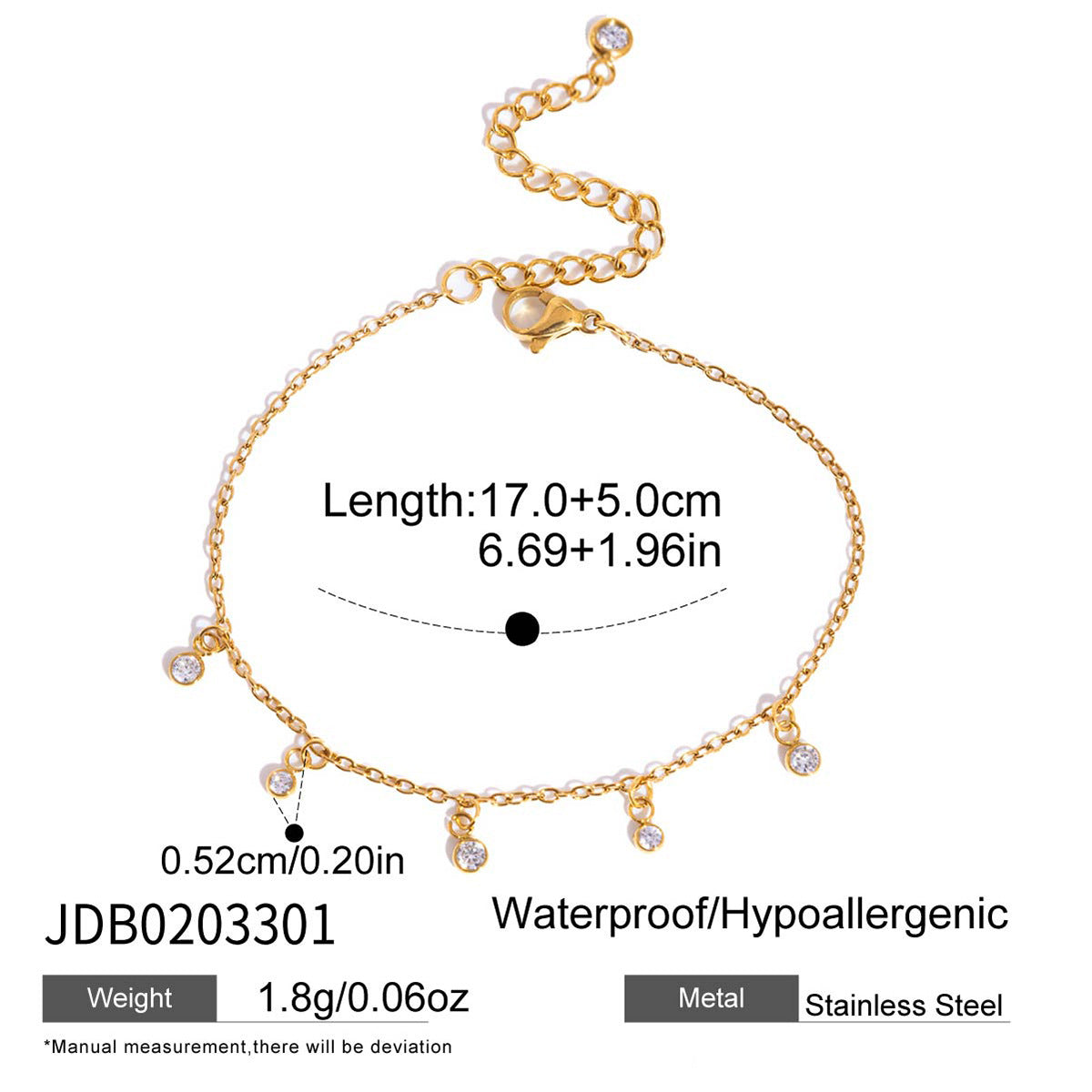 Damen Armband mit funkelnden Kristallen und hypoallergenem Edelstahl Shop Nory